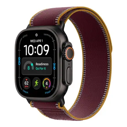 Apple Watch 49mm Burgundy Trail Loop - M/L - Black Titanium Finish