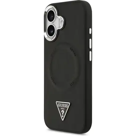 Guess PU Leather Triangle Logo MagSafe kryt iPhone 17 čierny