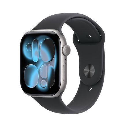 Apple Watch Series 11 GPS 42mm Kozmický sivý hliník s čiernym športovým remienkom - M/L