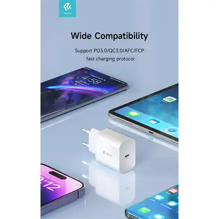 Devia sieťová nabíjačka Smart Series PD Quick Charger 20W - White