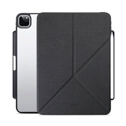 iStores by EPICO Clear Flip Case iPad Pro 12,9" (2018,,2020,2021,2022)/ iPad Air 13" (M2) - čierna transparetná