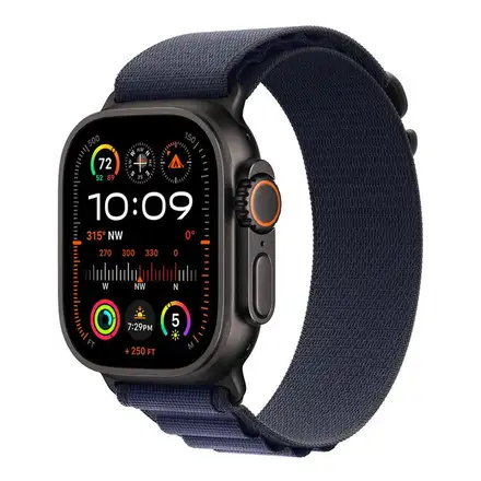 Apple Watch 49mm Navy Alpine Loop - Small - Black Titanium Finish