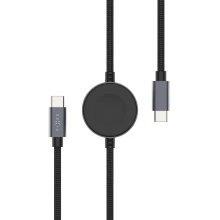 FIXED Power Watch Cable s konektormi  USB-C/USB-C, šedý