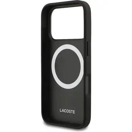 Lacoste Iconic Petit Pique MagSafe kryt + peňaženka iPhone 17 Pro čierny