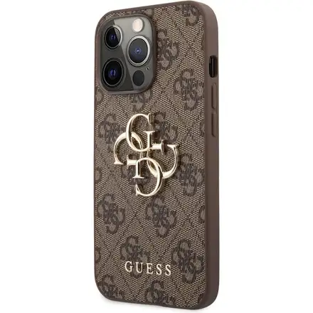 Guess PU 4G Metal Logo kryt iPhone 13 Pro hnedý