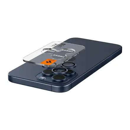 Spigen Optik Pro Lens Protector pre iPhone 15 Pro/15 Pro Max - Blue Titanium
