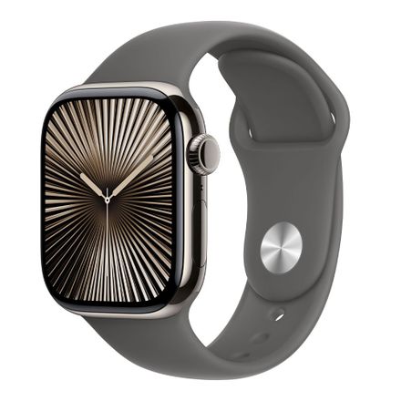 Apple Watch Series 10 GPS + Cellular 46mm Prírodný titán s kamenno sivým športovým remienkom - S/M *Rozbalený*