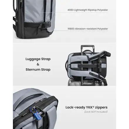 TomToc batoh Explorer T66 Laptop Backpack 28L - Gray