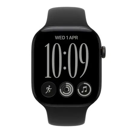 Apple Watch Series 12 GPS + Cellular 46mm Black Aluminium Case with Black Sport Band - M/L