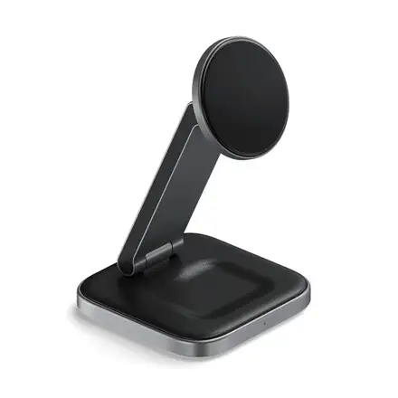 Satechi 2-in-1 Foldable Qi2 Wireless Charging Stand - Space Gray