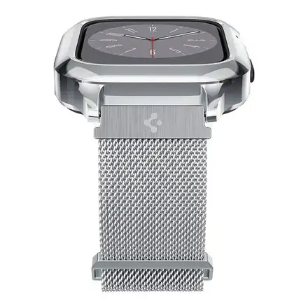 Spigen kryt Metal Fit Pro pre Apple Watch 7/8/9 45mm - Silver