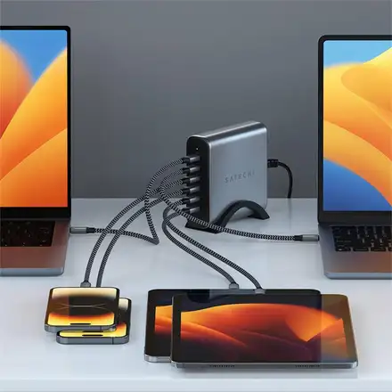 Satechi USB-C 200W 6-Port PD GaN Charger - Space Gray