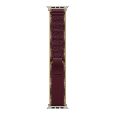Apple Watch 49mm Burgundy Trail Loop - S/M - Natural Titanium Finish