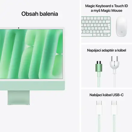 iMac 24" 4.5K Apple M4 10C CPU 10C GPU 16GB 256GB Zelený SK
