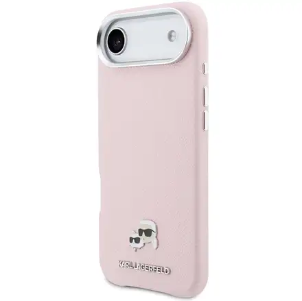 Karl Lagerfeld PU Karl and Choupette Heads Pins MagSafe kryt iPhone Air ružový
