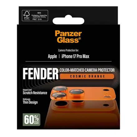 PanzerGlass Fender Camera Protection pre iPhone 17 Pro Max - Cosmic Orange