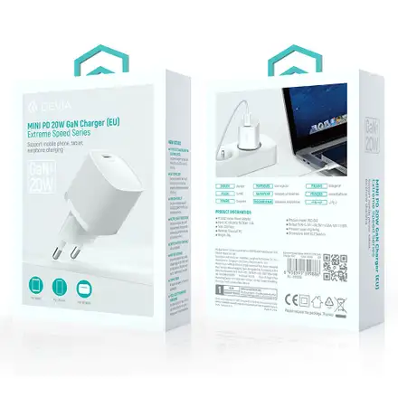 Devia sieťová nabíjačka Extreme Speed Mini PD Quick Charger 20W - White