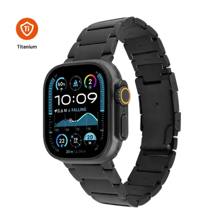 FIXED Titanium Strap pre Apple Watch 44/45/46/49mm, čierny