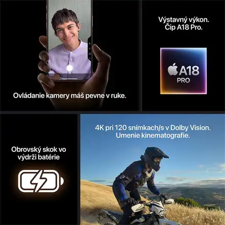 iPhone 16 Pro 128 GB prírodný titán *Použitý s DPH - Trieda A*