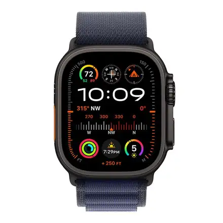 Apple Watch 49mm Navy Alpine Loop - Medium - Black Titanium Finish