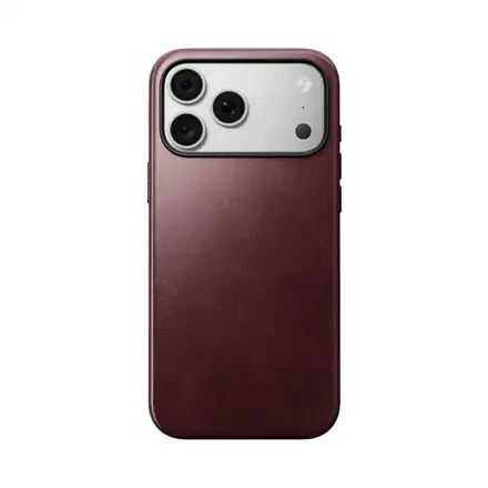 Nomad kryt Modern Leather Case Magsafe Horween pro iPhone 18 Pro - Burgundy