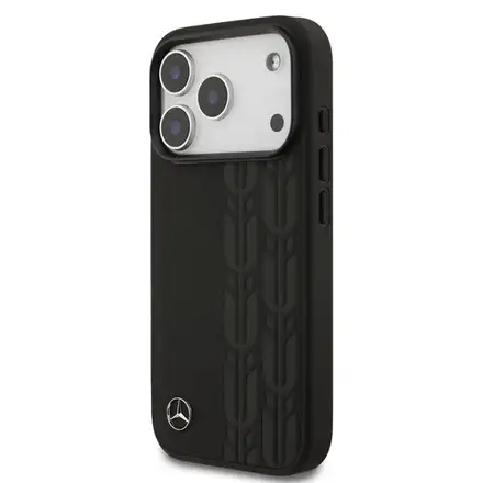 Mercedes Leather Laurel Leaves MagSafe Zadný Kryt pre iPhone 17 Pro čierny