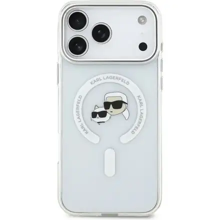 Karl Lagerfeld IML K&CH Heads Metal Frame MagSafe MagSafe kryt iPhone 17 Pro priehľadná