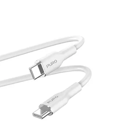 Puro kábel Soft Silicone Cable USB-C to USB-C 1.5m - White