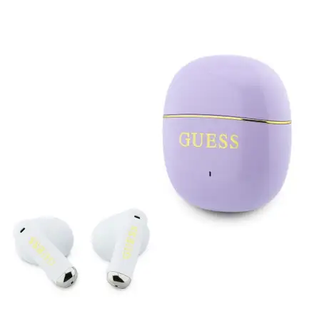 Guess Gold Line Glossy Classic Logo TWS Bezdrôtové Slúchadlá fialové
