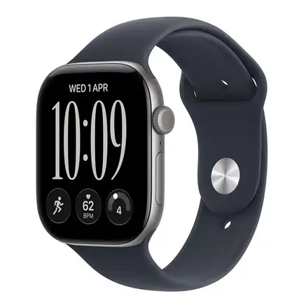 Apple Watch Series 12 GPS + Cellular 46mm Space Grey Aluminium Case with Navy Blue Sport Band - M/L