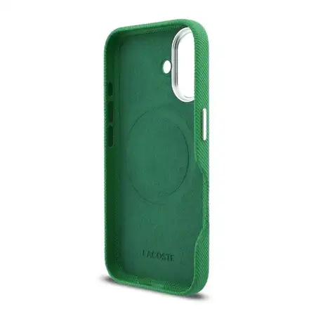 Lacoste PVC Iconic Petit Pique Metal Logo MagSafe kryt iPhone 16 zelený