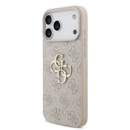 Guess PU 4G Metal Logo kryt iPhone 18 Pro ružová