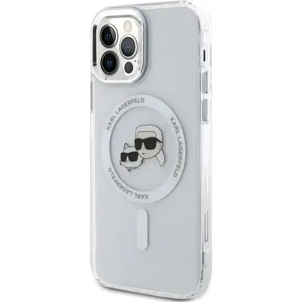 Karl Lagerfeld IML K&CH Heads Metal Frame MagSafe kryt iPhone 12/ 12 Pro priehľadný