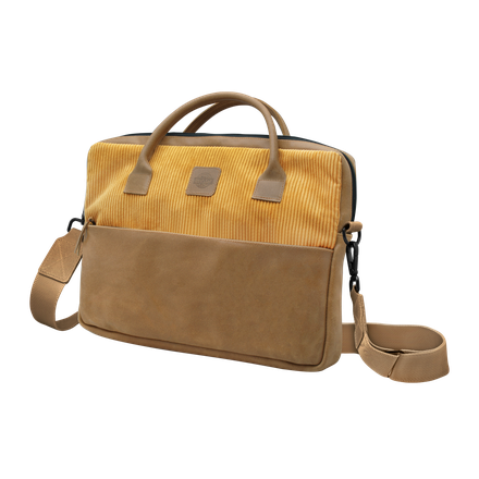 RED ANT FRAME Ochranná kožená taška na MacBook do 14" horčicová s popruhom