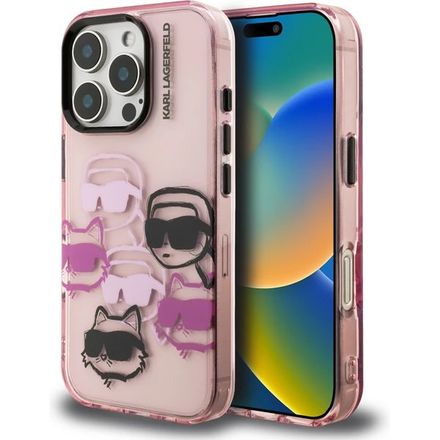 Karl Lagerfeld IML Multi K&CH Heads kryt iPhone 16 Pro ružový