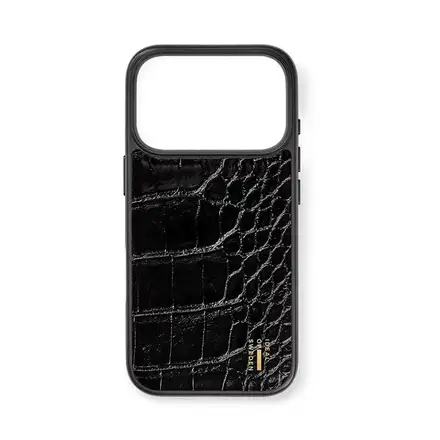 iDeal Fashion Vegan Leather Case MagSafe iPhone 17 Pro / 18 Pro Black Croco