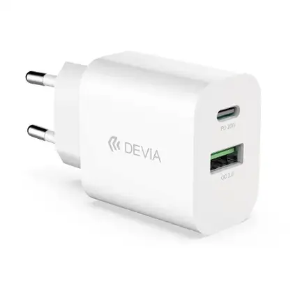 Devia sieťová nabíjačka Smart Series PD& QC 20W V2 - White
