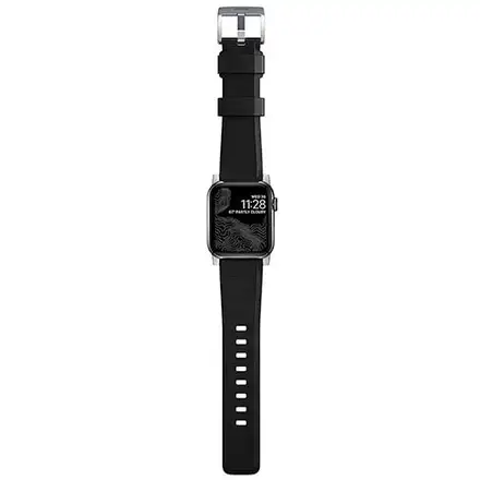 Nomad remienok Rugged Strap pre Apple Watch 44/45/49mm - Black/Silver Hardware