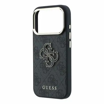 Guess PU 4G Resin Metal Logo kryt iPhone 18 Pro Max čierny