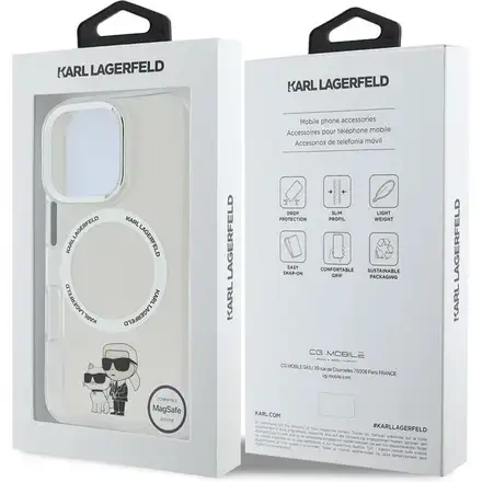 Karl Lagerfeld IML Karl and Choupette MagSafe kryt iPhone 16 Pro priehľadný