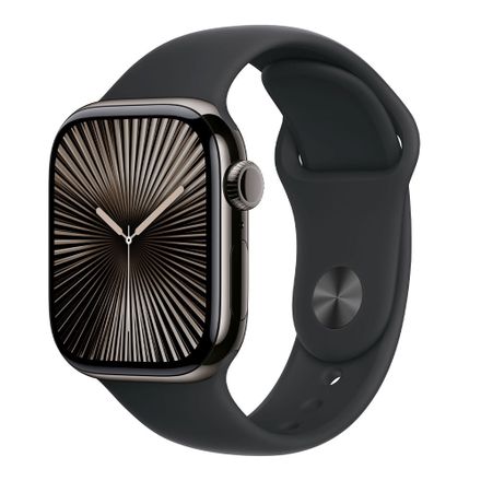 Apple Watch Series 10 GPS + Cellular 46mm Bridlicovo sivý titán s čiernym športovým remienkom - S/M *Rozbalený*