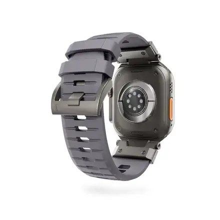 Epico Rubber Pro remienok s nerezovým zapínaním pre Apple Watch 49/46/45/44/42mm - šedá