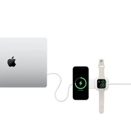ZENS Pro 3 USB C - C cable 1,5 m 240W Qi2 charger+ Watch White