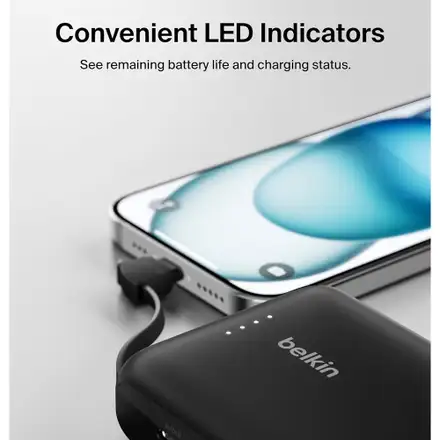 Belkin BoostCharge PowerBank 10K with Integrated USB-C Cable 20W - Pink