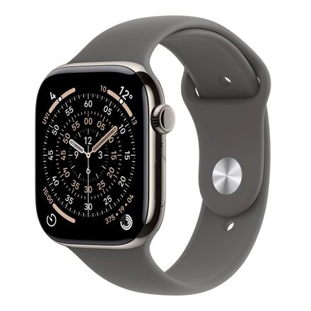Apple Watch Series 11 GPS + Cellular 46mm Prírodný titán s kamenno sivým športovým remienkom - S/M