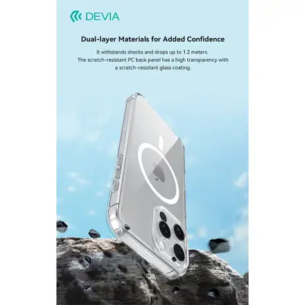 Devia kryt Pure Clear Magnetic Shockproof Case pre iPhone 16 - Clear