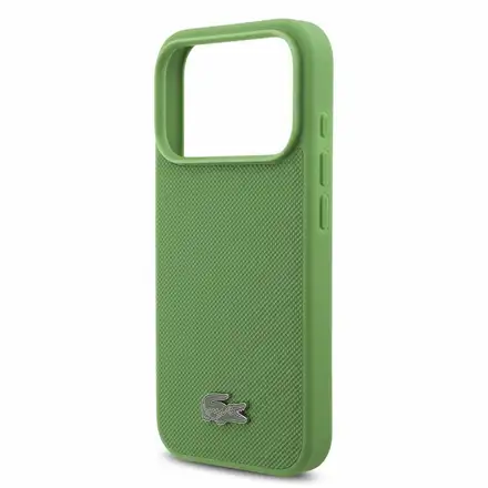 Lacoste PVC Iconic Petit Pique Metal Logo MagSafe kryt iPhone 18 Pro zelený