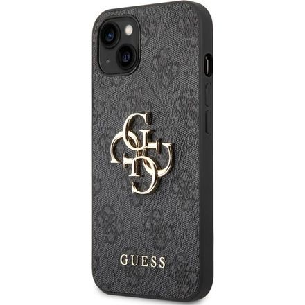 Guess PU 4G Metal Logo kryt iPhone 14 hnedý