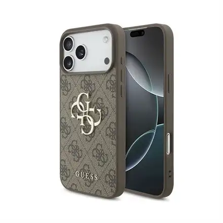Guess PU 4G Metal Logo kryt iPhone 18 Pro hnedá