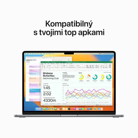 MacBook Air 15" M2 8C CPU 10C GPU 8/256 GB kozmická sivá SK *Trieda A*